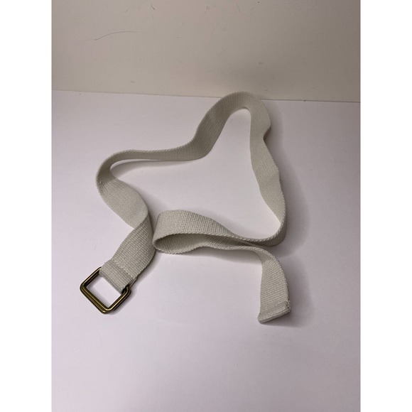 Mens Square Ring Belt Tweed Canvas Khaki Light 36" Inch Long - Picture 2 of 5